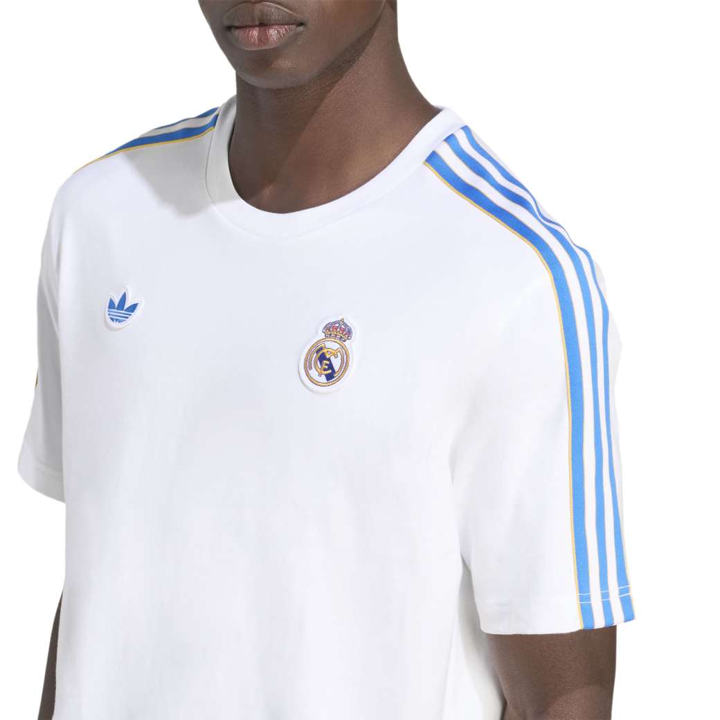 Adidas Camiseta JN3064 M ICON REAL MADRID WhiteBlue Bird Algodao -4-